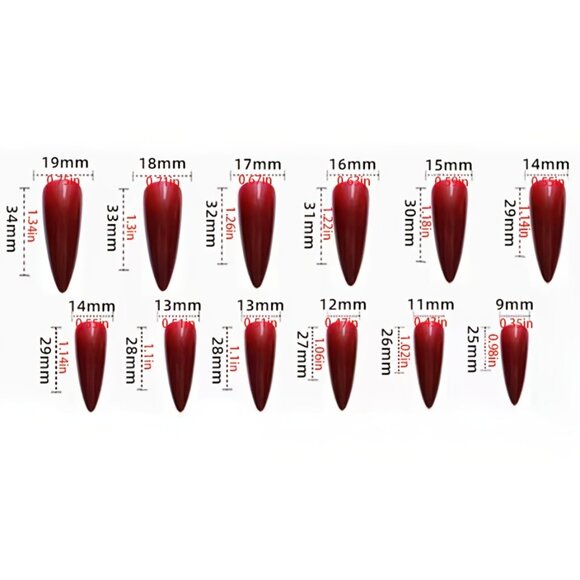 24pcs Christmas Press On Nails Set Long Almond Shape, Red & White with Snowflake - Picture 6 of 8